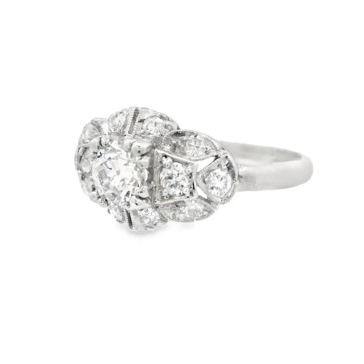 Diamond ring on a white background