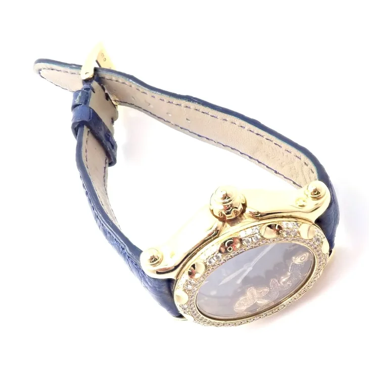 Authentic! Chopard Happy Sport Happy Beach 18k Yellow Gold Diamond 39mm Watch