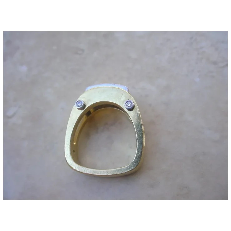 Outstanding Diamond Designer Ring, 18K Gold, Platinum.