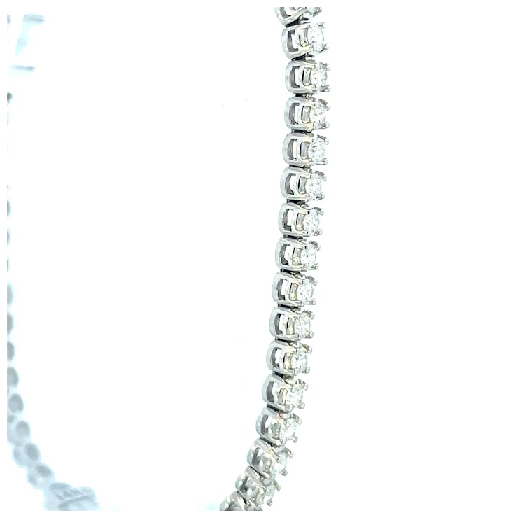 Diamond tennis bracelet on a white background