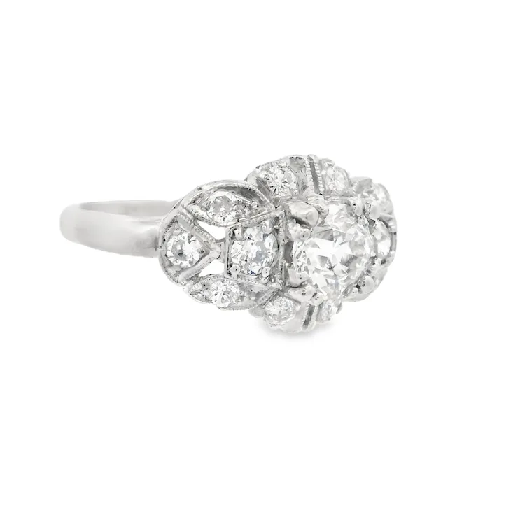 Diamond ring with a white background