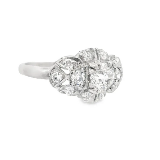 Diamond ring with a white background