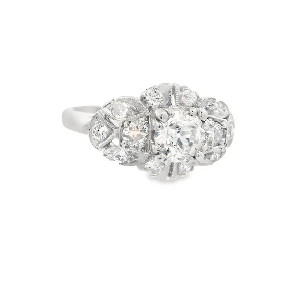 Diamond ring with a white background