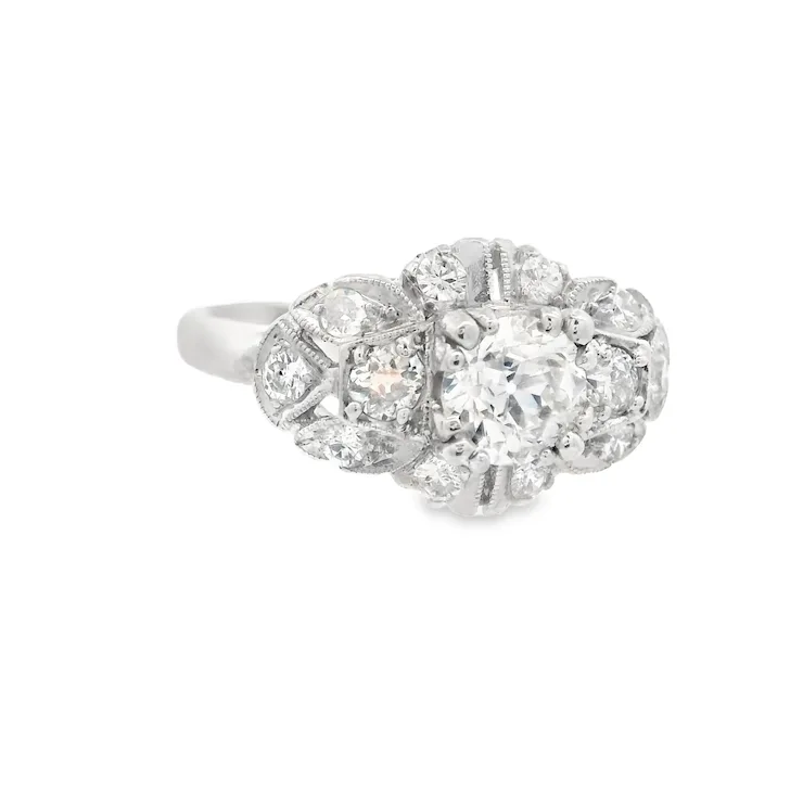 Diamond ring with a white background