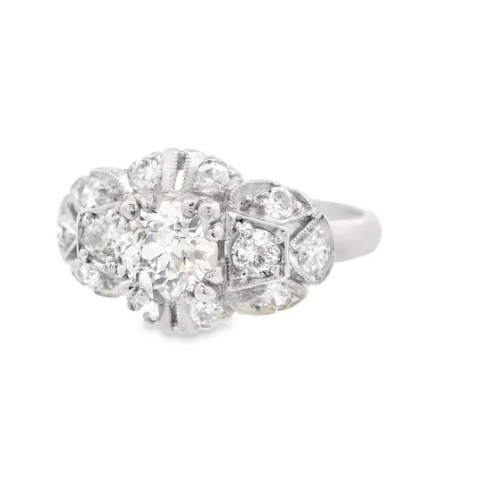 Diamond ring on a white background