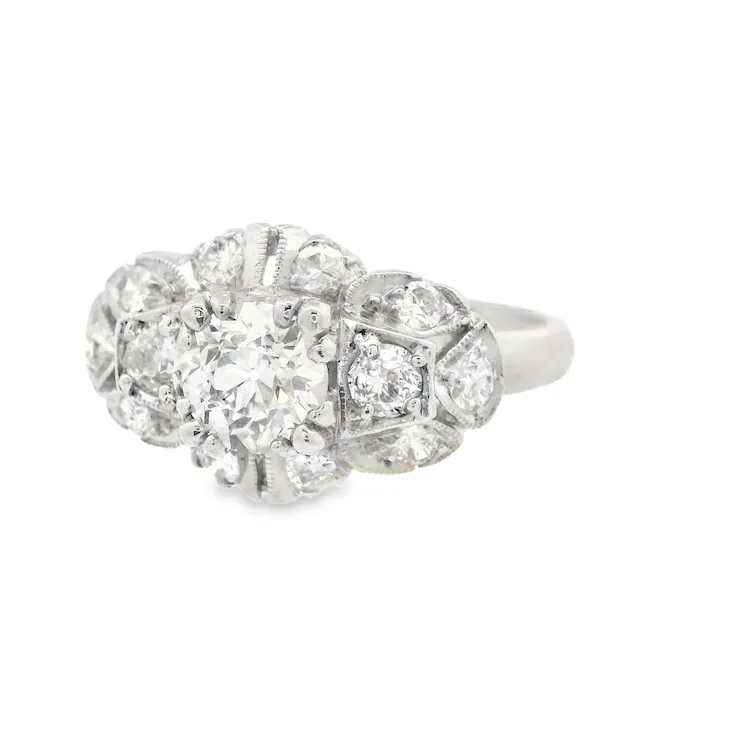 Diamond ring on a white background