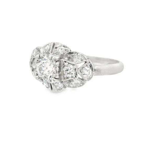 Diamond ring on a white background