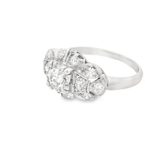 Diamond ring on a white background