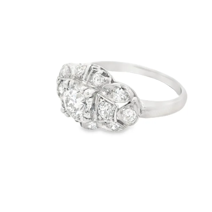 Diamond ring on a white background