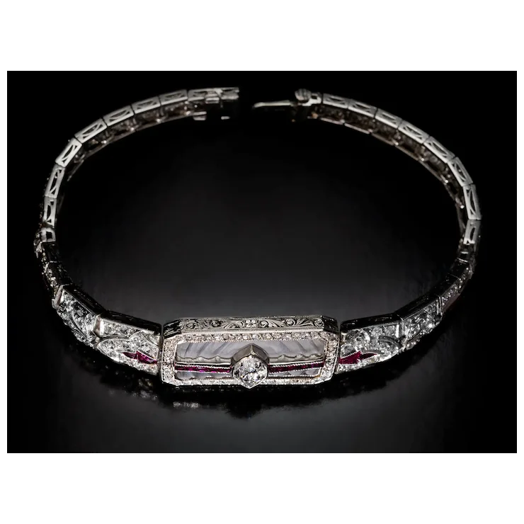 Diamond bracelet on a black background