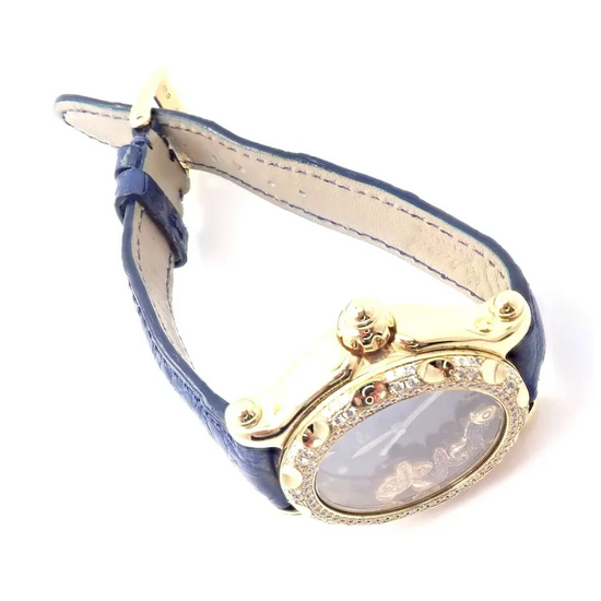 Authentic! Chopard Happy Sport Happy Beach 18k Yellow Gold Diamond 39mm Watch
