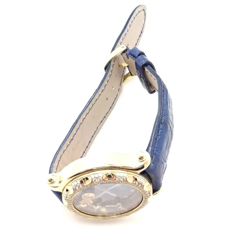 Authentic! Chopard Happy Sport Happy Beach 18k Yellow Gold Diamond 39mm Watch