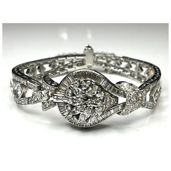 Incredible Estate Diamond and Platinum Hamilton Bracelet/ Hidden Watch
