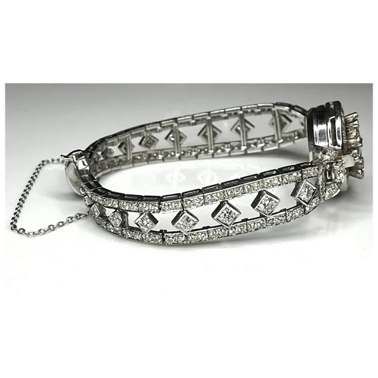 Diamond bracelet on a white background