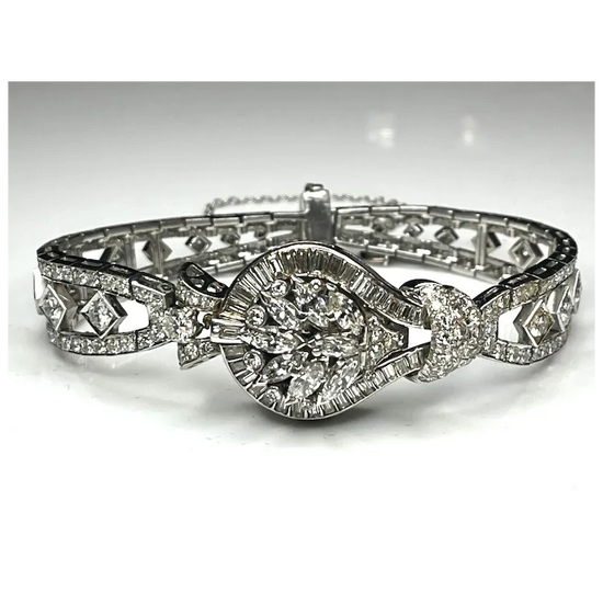 Diamond bracelet on a white background