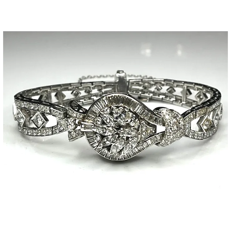 Diamond bracelet on a white background