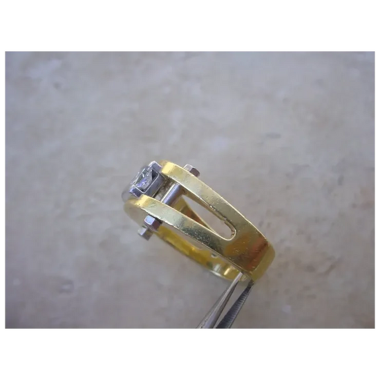 Outstanding Diamond Designer Ring, 18K Gold, Platinum.