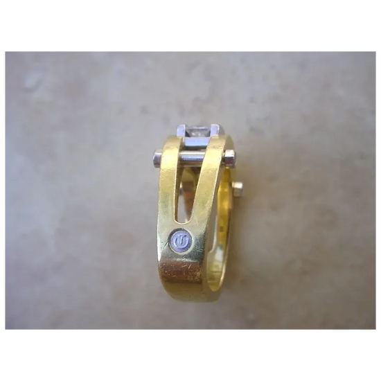 Outstanding Diamond Designer Ring, 18K Gold, Platinum.