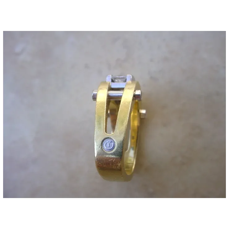 Outstanding Diamond Designer Ring, 18K Gold, Platinum.