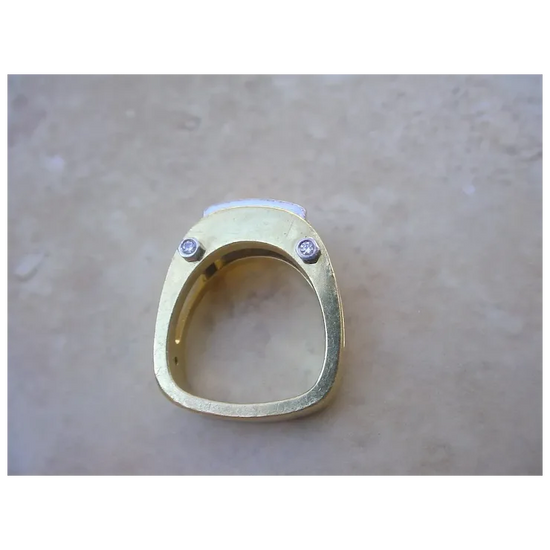 Outstanding Diamond Designer Ring, 18K Gold, Platinum.
