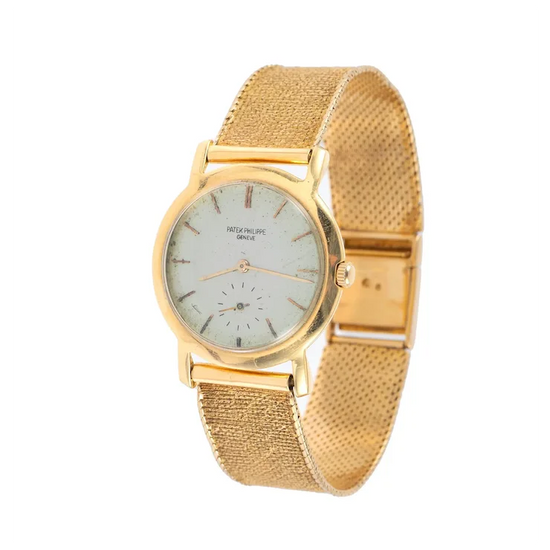 Patek Philippe Geneve Vintage 2506 Manual 18K Gold Mesh Bracelet Watch