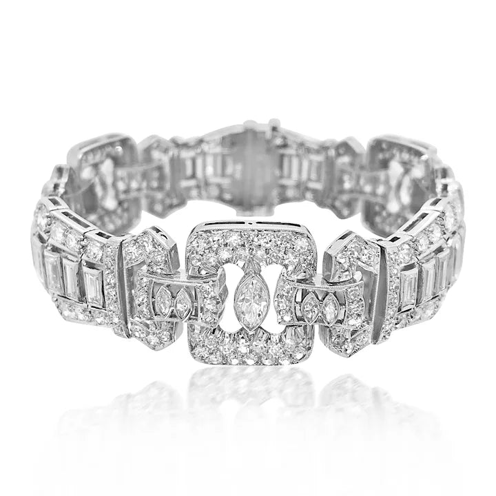 Diamond bracelet on a white background