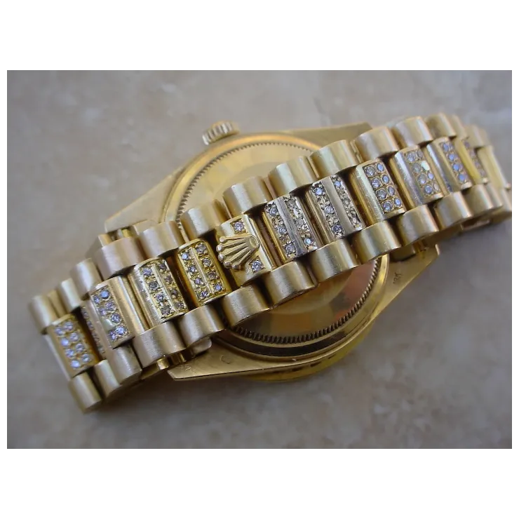 Rolex Day Date Q.S. 18038, About 4.8 Carats in Diamonds, 2.8 Carat Dia. Bezel.