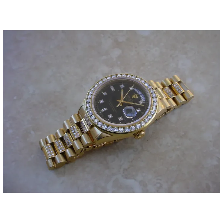 Rolex Day Date Q.S. 18038, About 4.8 Carats in Diamonds, 2.8 Carat Dia. Bezel.