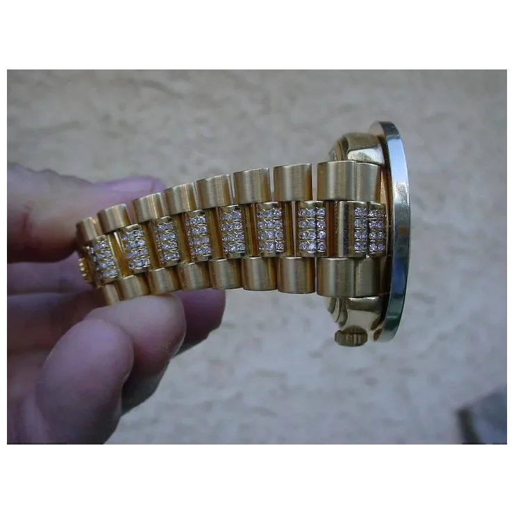 Rolex Day Date Q.S. 18038, About 8 Carats in Diamonds, 5 Carat Diamond Bezel.