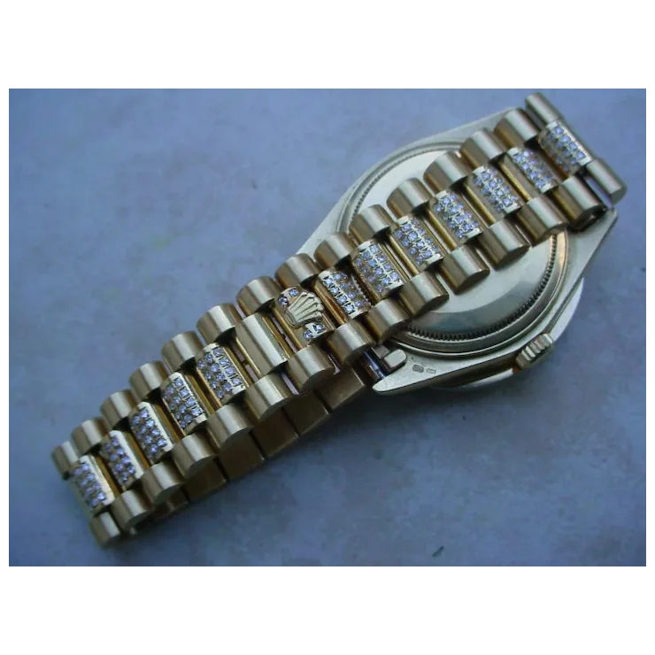 Rolex Day Date Q.S. 18038, About 8 Carats in Diamonds, 5 Carat Diamond Bezel.