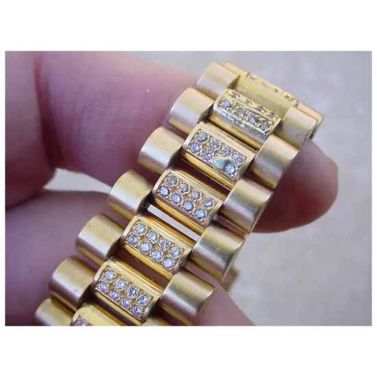 Rolex Day Date Q.S. 18038, About 4.8 Carats in Diamonds, 2.8 Carat Dia. Bezel.