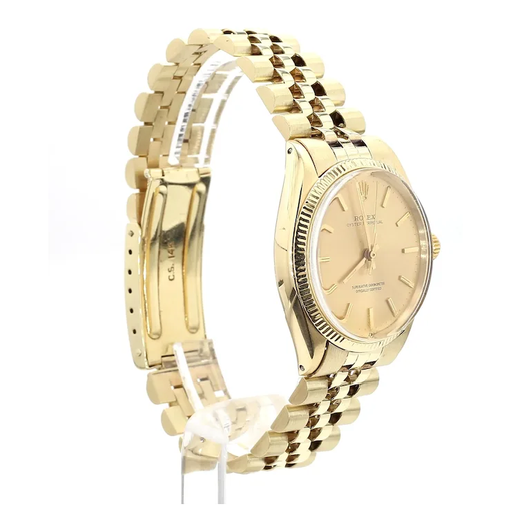 Rolex Oyster 1005 Champagne Dial Gold Vintage Watch
