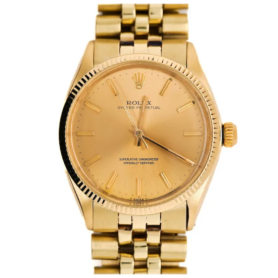 Rolex Oyster 1005 Champagne Dial Gold Vintage Watch