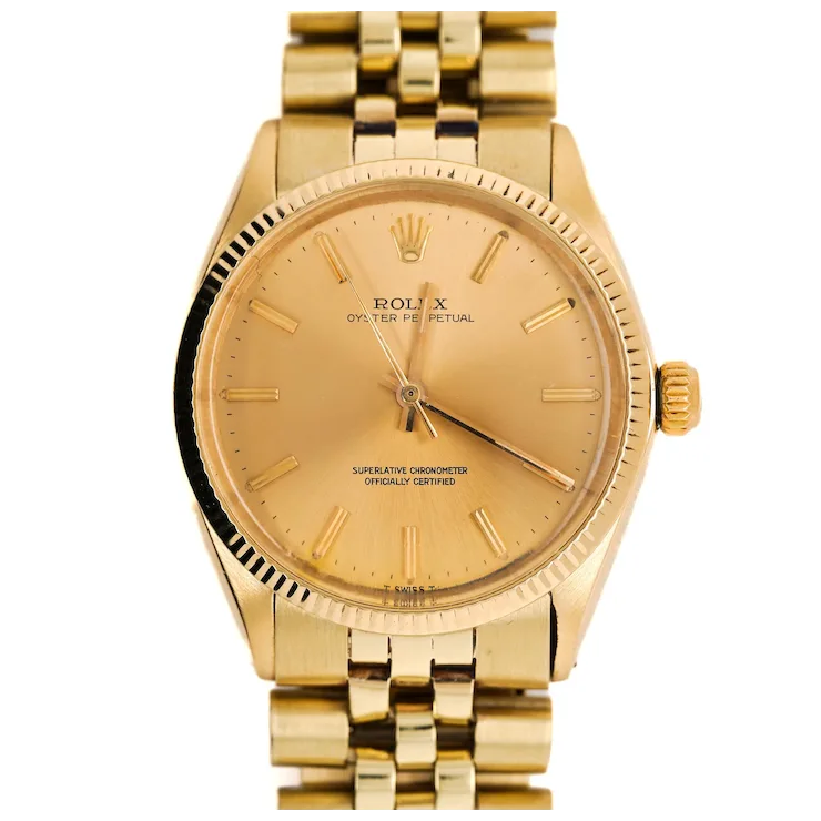 Rolex Oyster 1005 Champagne Dial Gold Vintage Watch