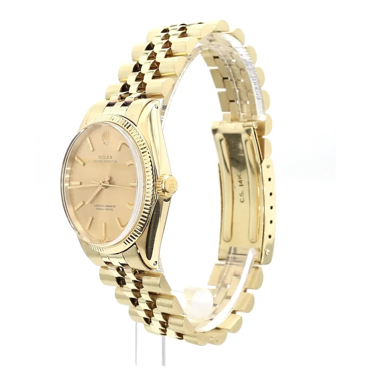 Rolex Oyster 1005 Champagne Dial Gold Vintage Watch