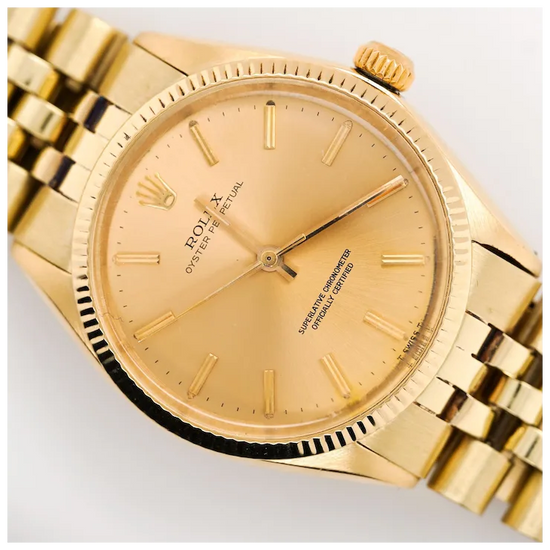 Rolex Oyster 1005 Champagne Dial Gold Vintage Watch
