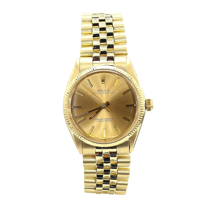 Rolex Oyster 1005 Champagne Dial Gold Vintage Watch