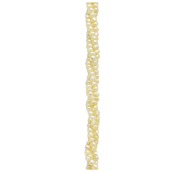 Necklace with yellow beads on a white background