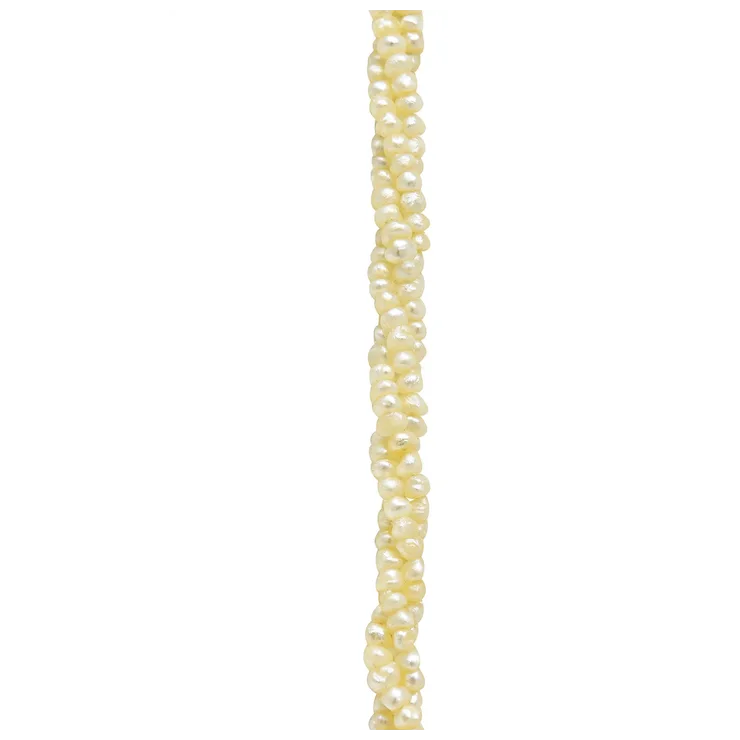Necklace with yellow beads on a white background