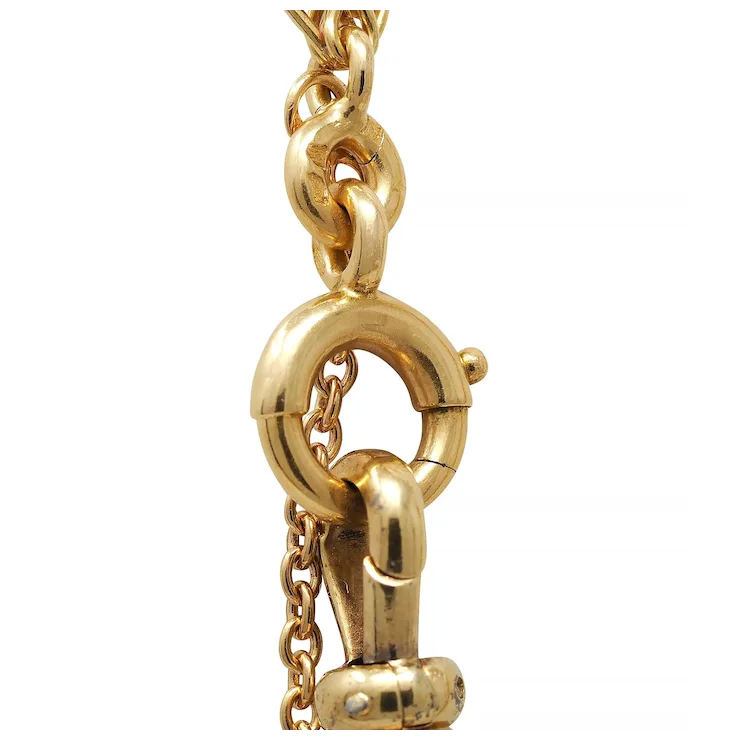 Gold chain with a padlock on a white background
