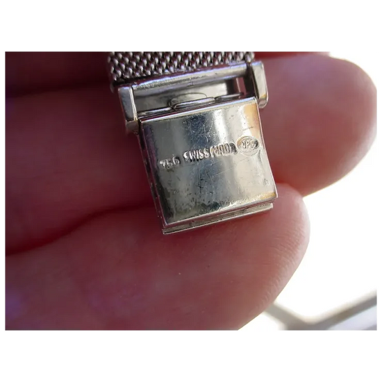 Vintage Audemars Piguet 18K White Gold, 26 Baguette Diamonds.