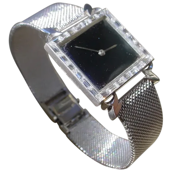Vintage Audemars Piguet 18K White Gold, 26 Baguette Diamonds.