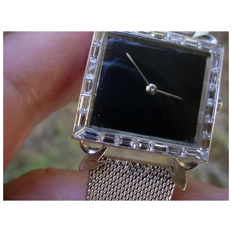 Vintage Audemars Piguet 18K White Gold, 26 Baguette Diamonds.