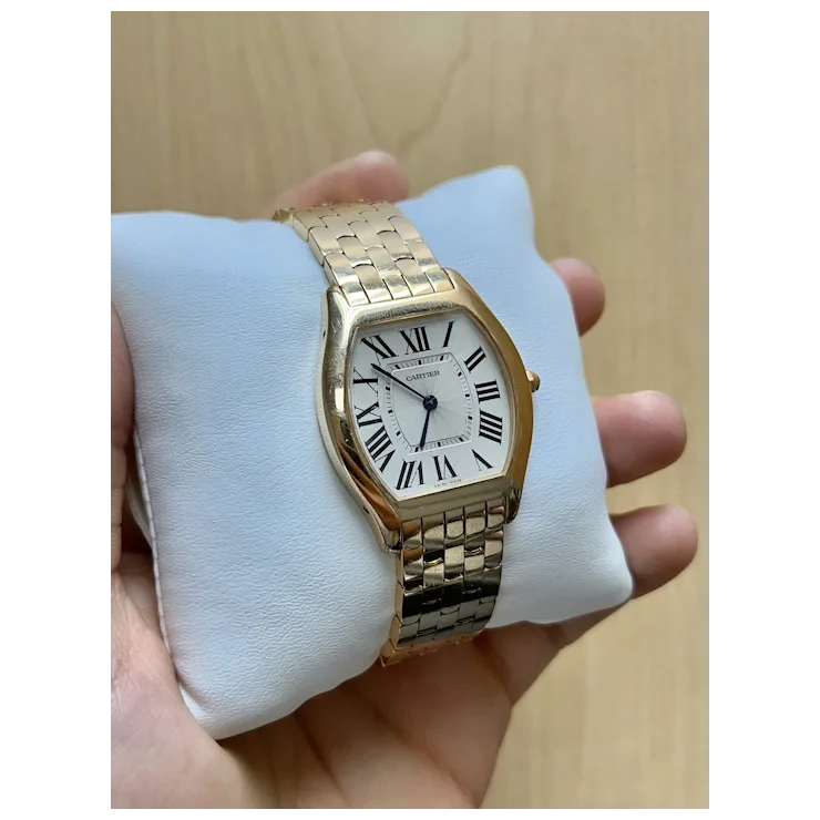 Vintage Cartier 31mm Tonneau-shaped Ladies Watch in 18K Rose Gold